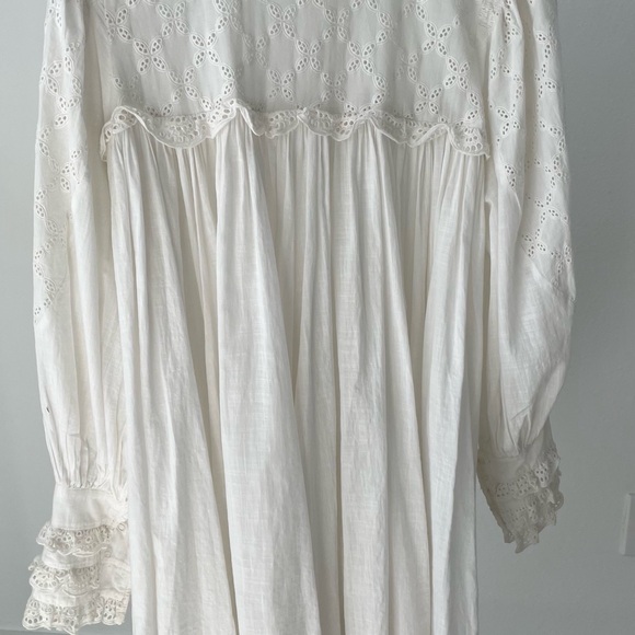Free People Boho White Dress, Blouse and Vest Bundle. - Picture 3 of 5